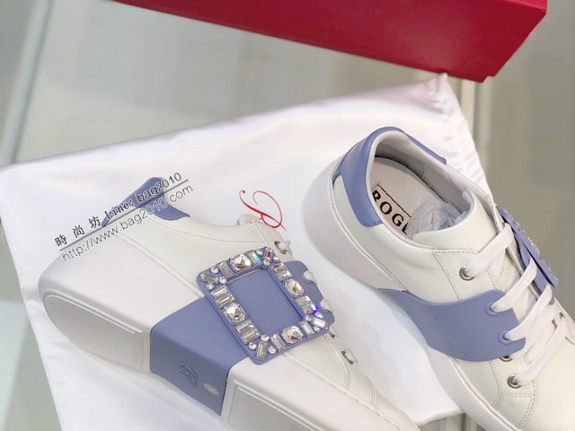 Roger vivier時尚女鞋 RV21早春新款方扣小白鞋運動休閒鞋 dx2967